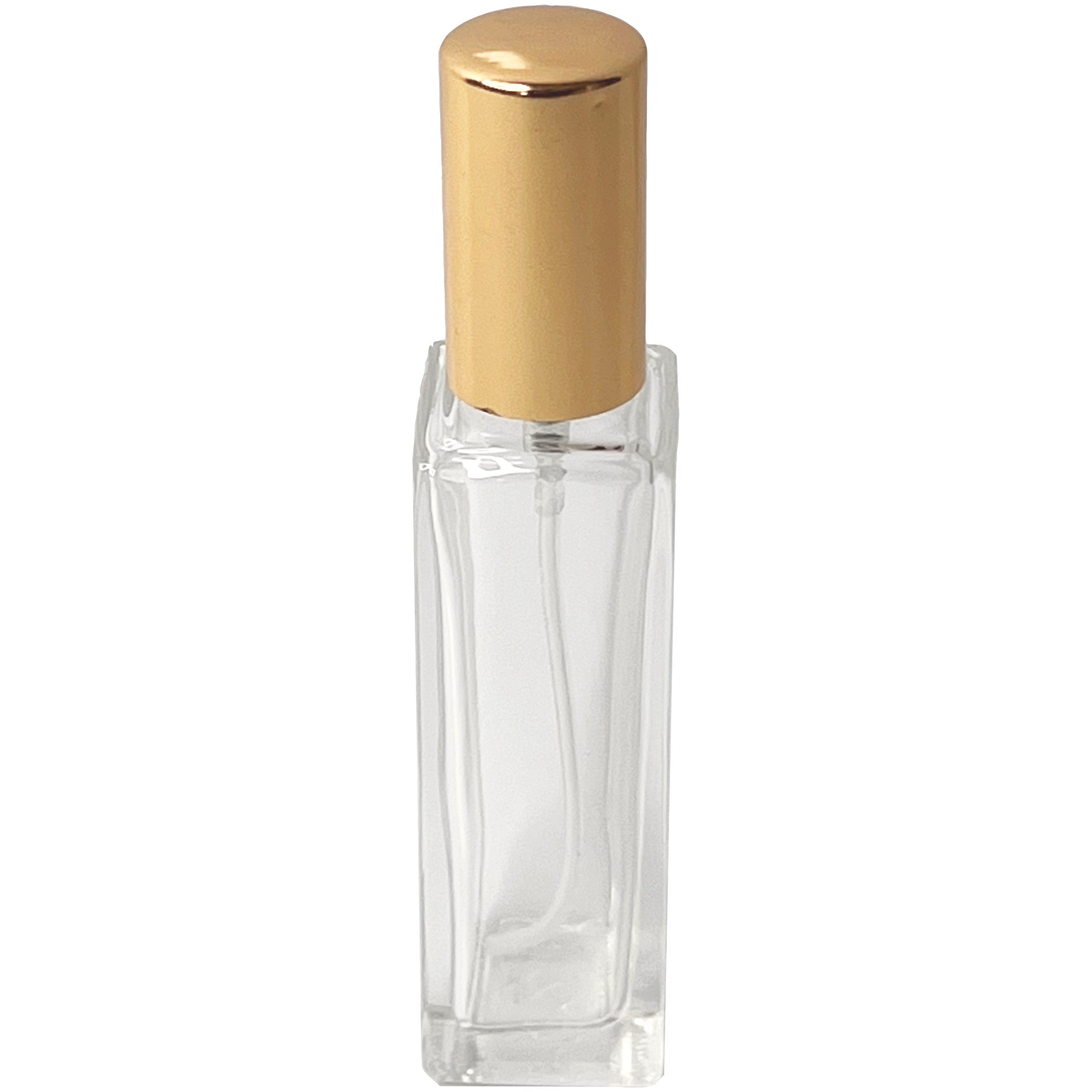 20ml 0.67oz Perfume Thick Glass Tall Spray Bottles Gold Atomizers