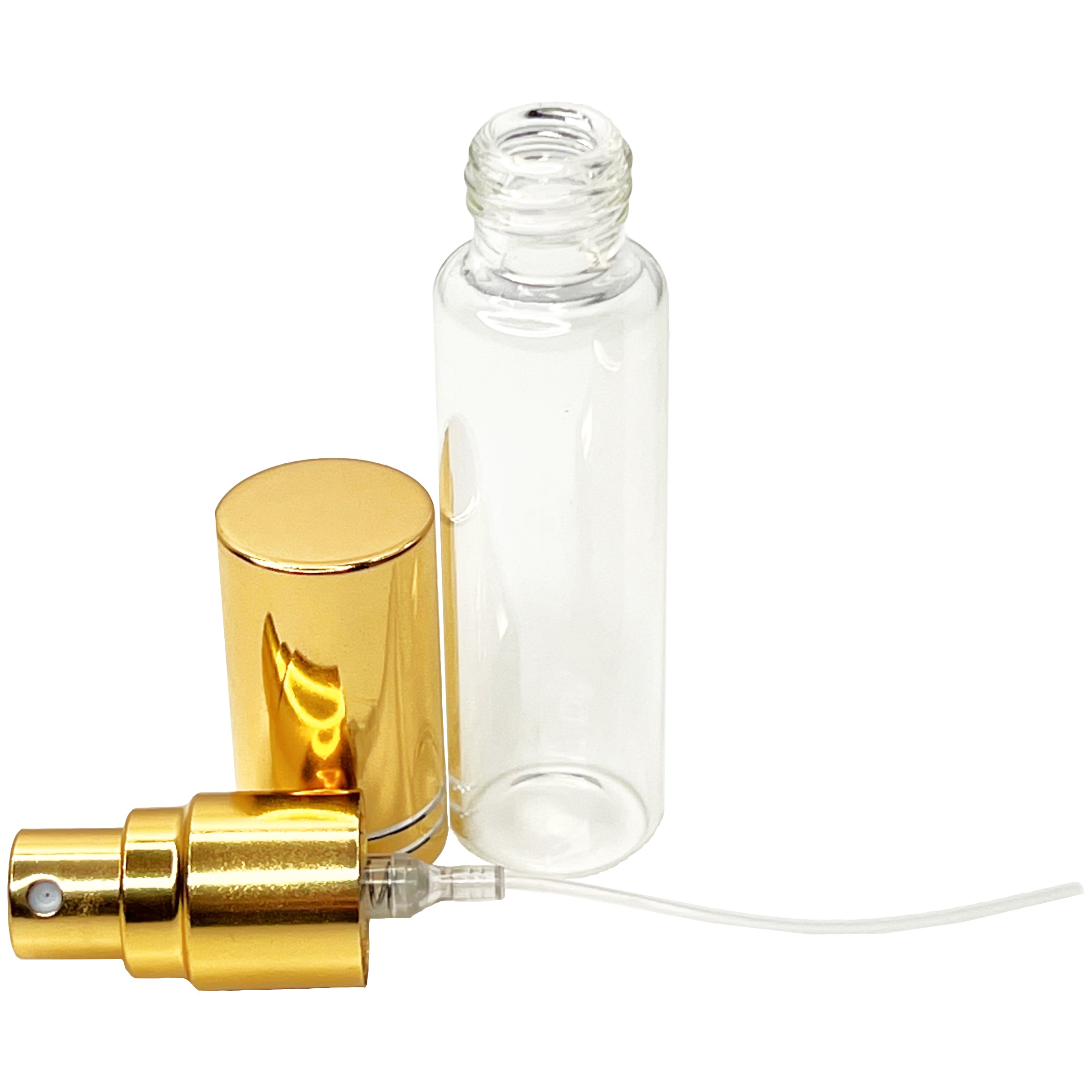 10ml 0.33oz Perfume Glass Spray Bottles Gold Line Cap