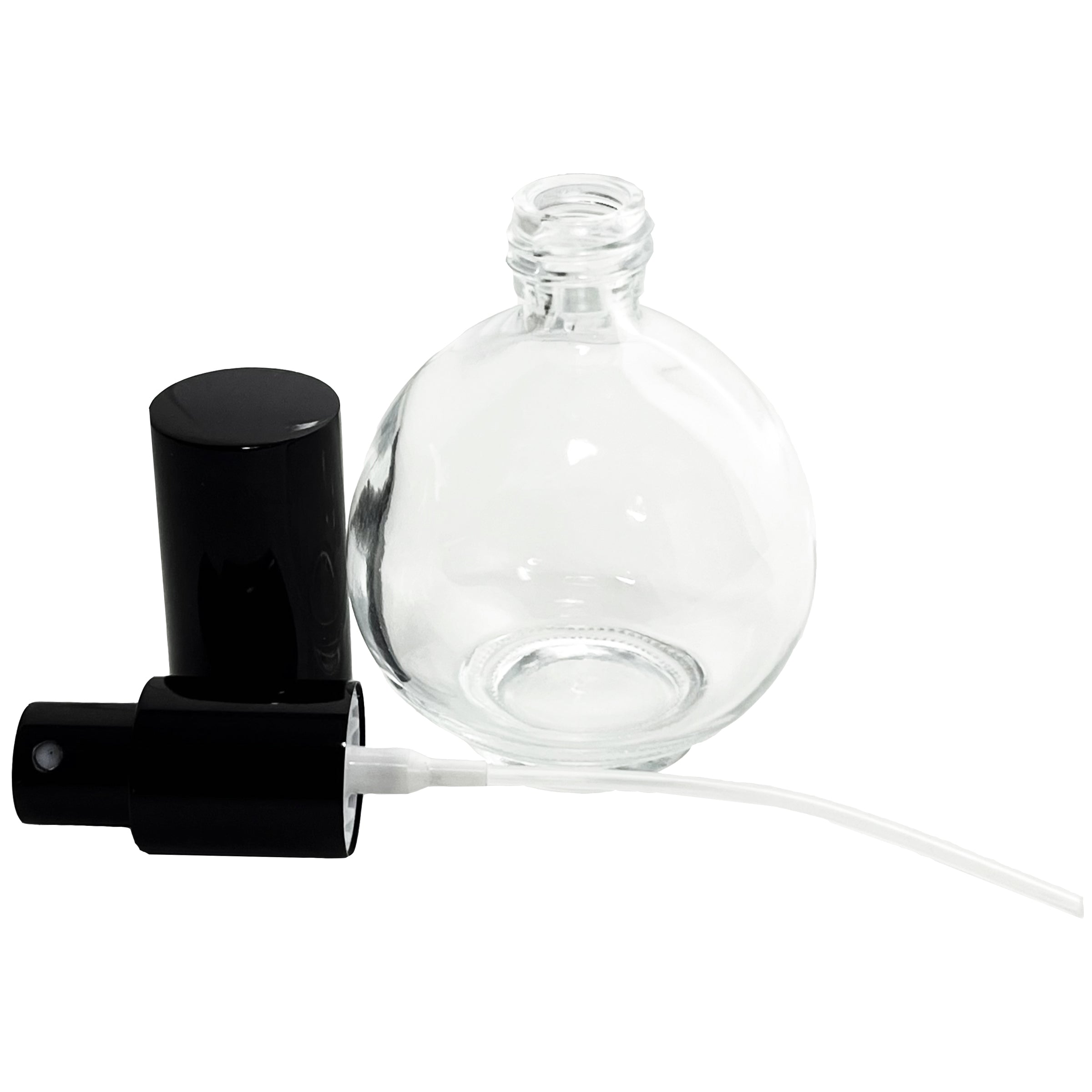 75ml 2.5oz Perfume Sphere Glass Spray Bottles Black Atomizers