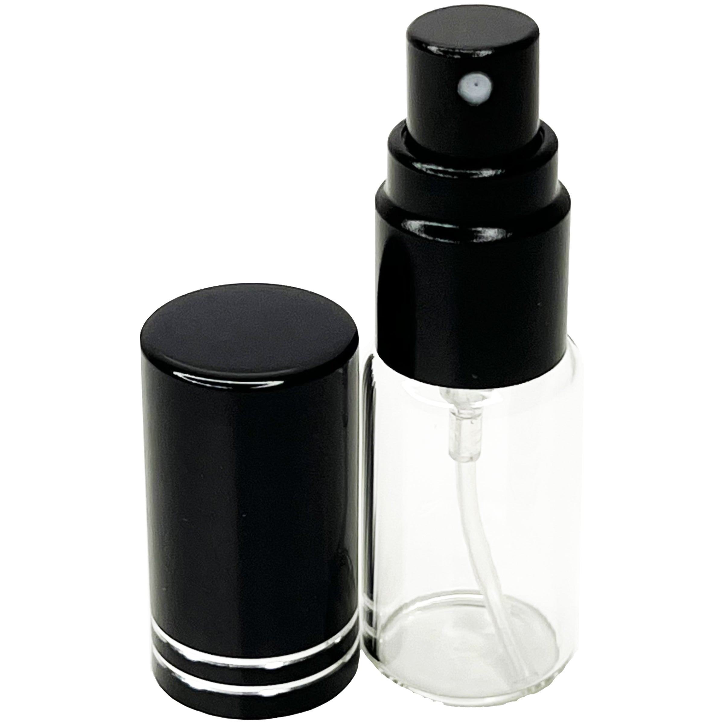 5ml 0.17oz Perfume Glass Spray Bottles Black Line Cap