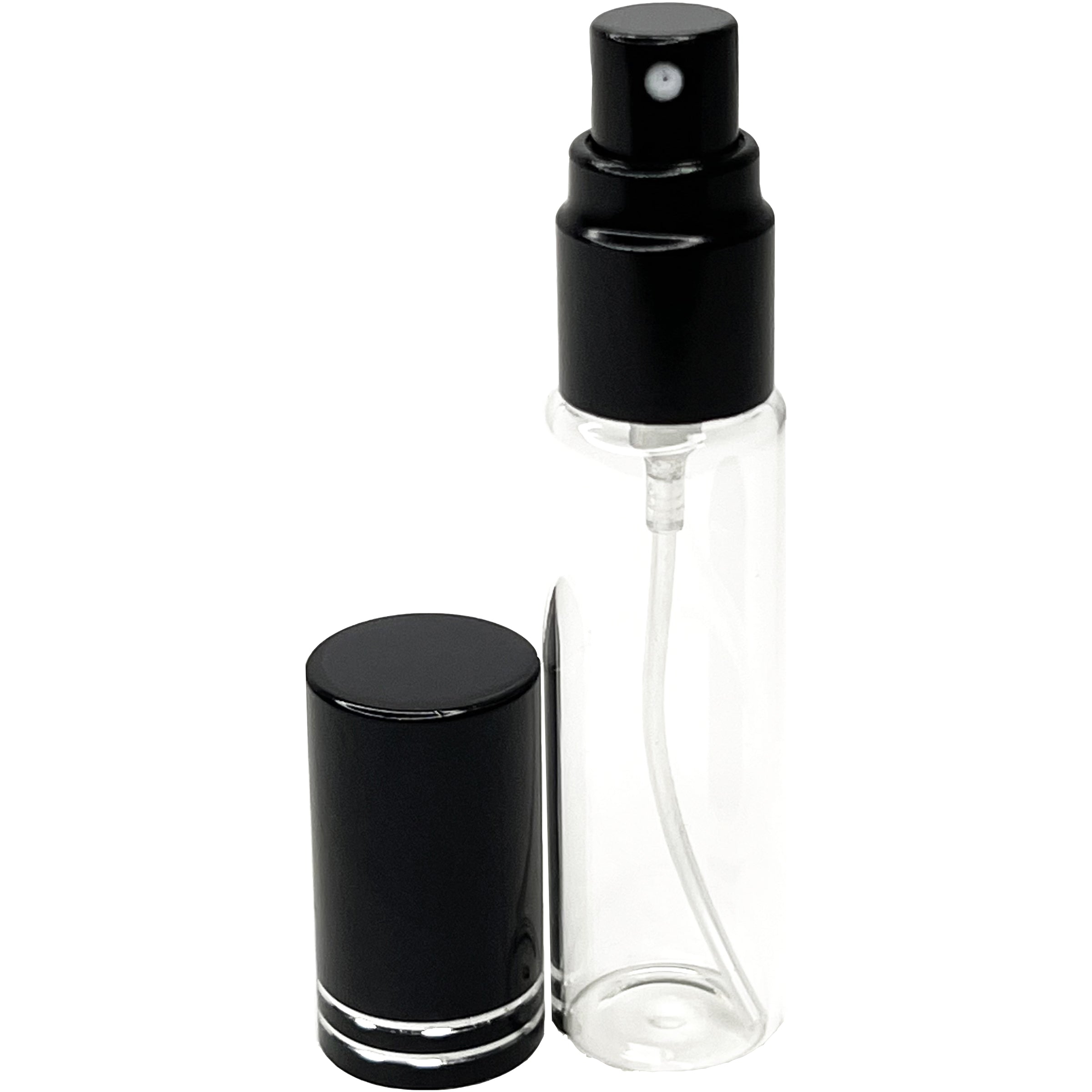 10ml 0.33oz Perfume Glass Spray Bottles Black Line Cap