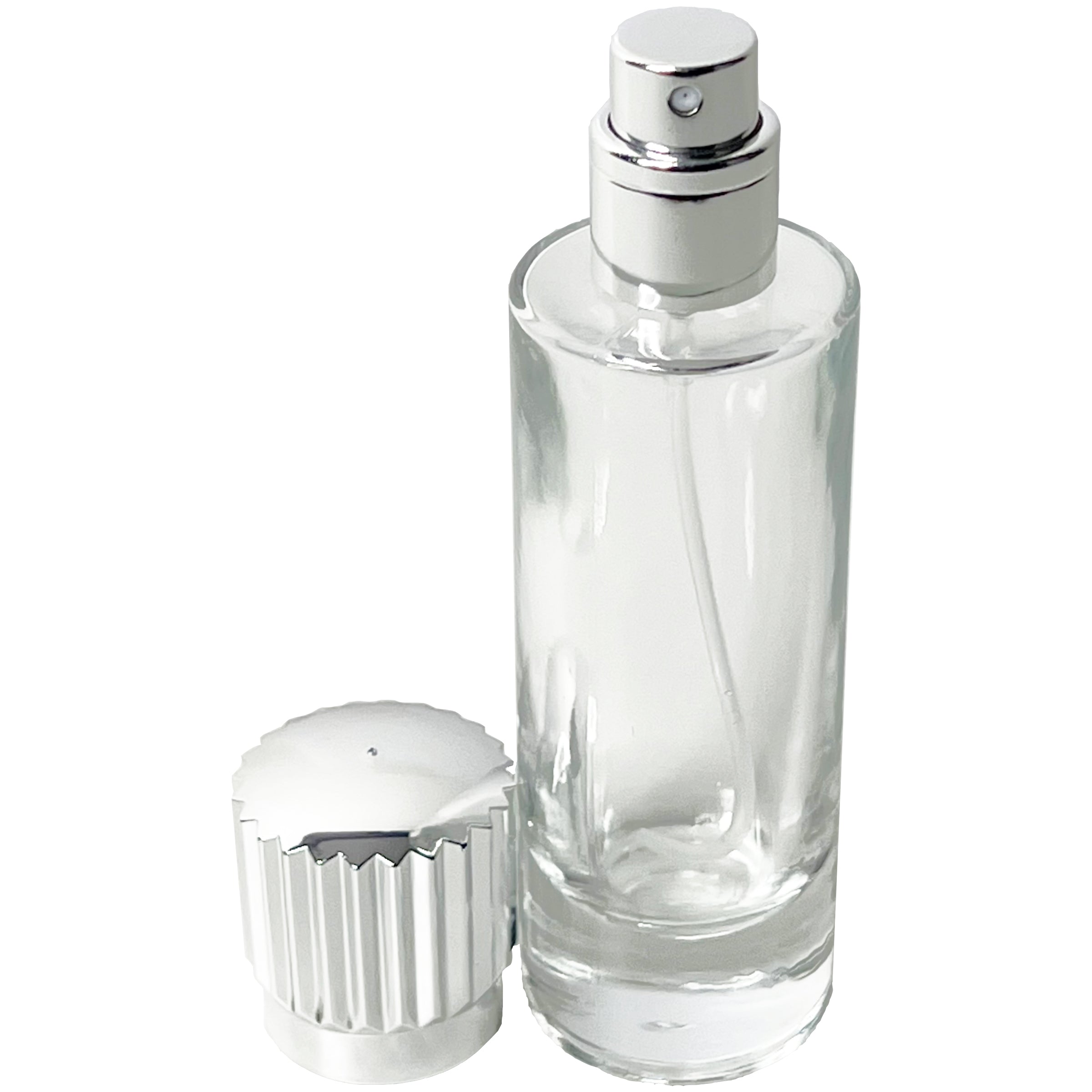 30ml 1oz Perfume Cylinder Glass Spray Bottles Silver Bolt cap