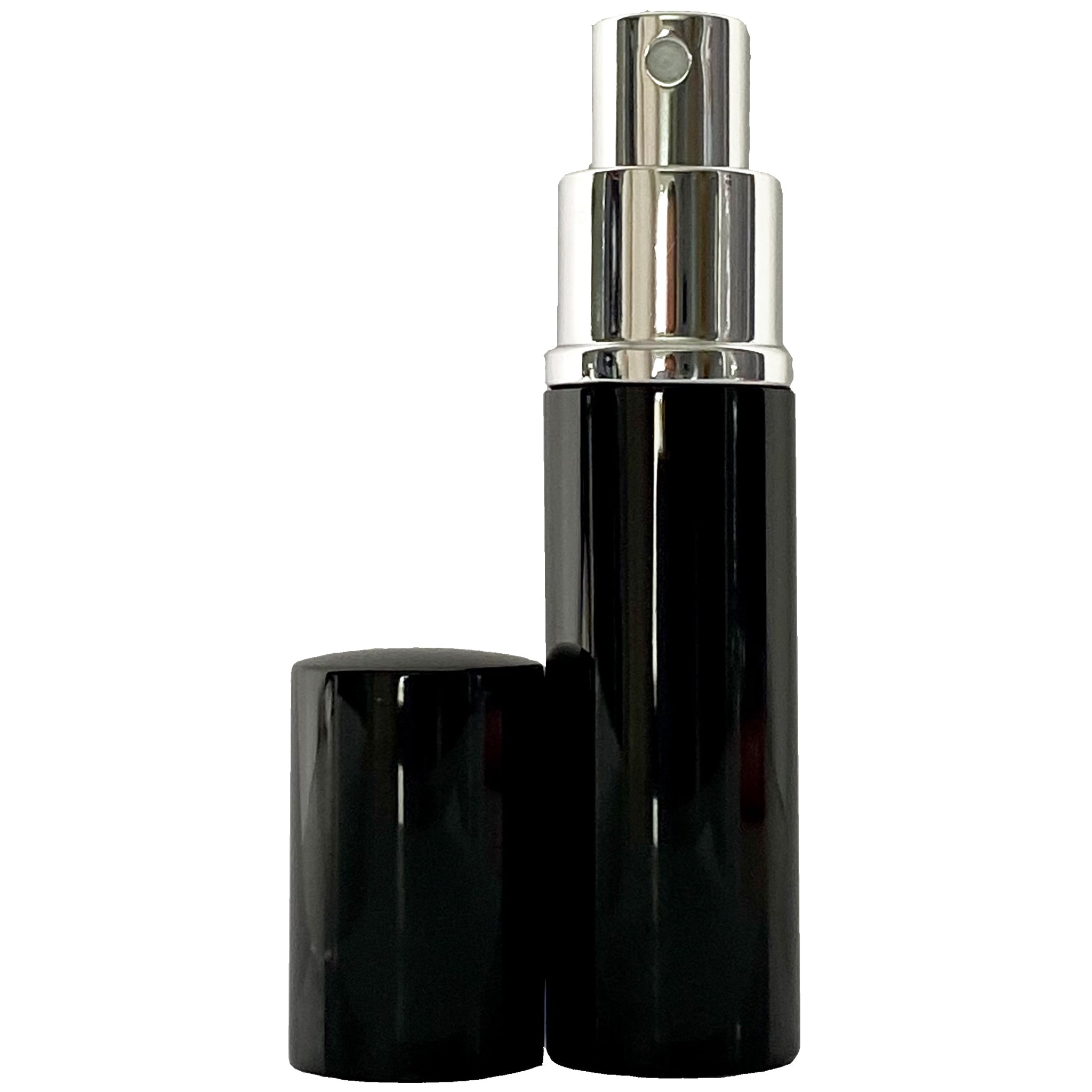 10ml 0.33oz Black Perfume Glass Spray Deluxe Bottles Silver Atomizers