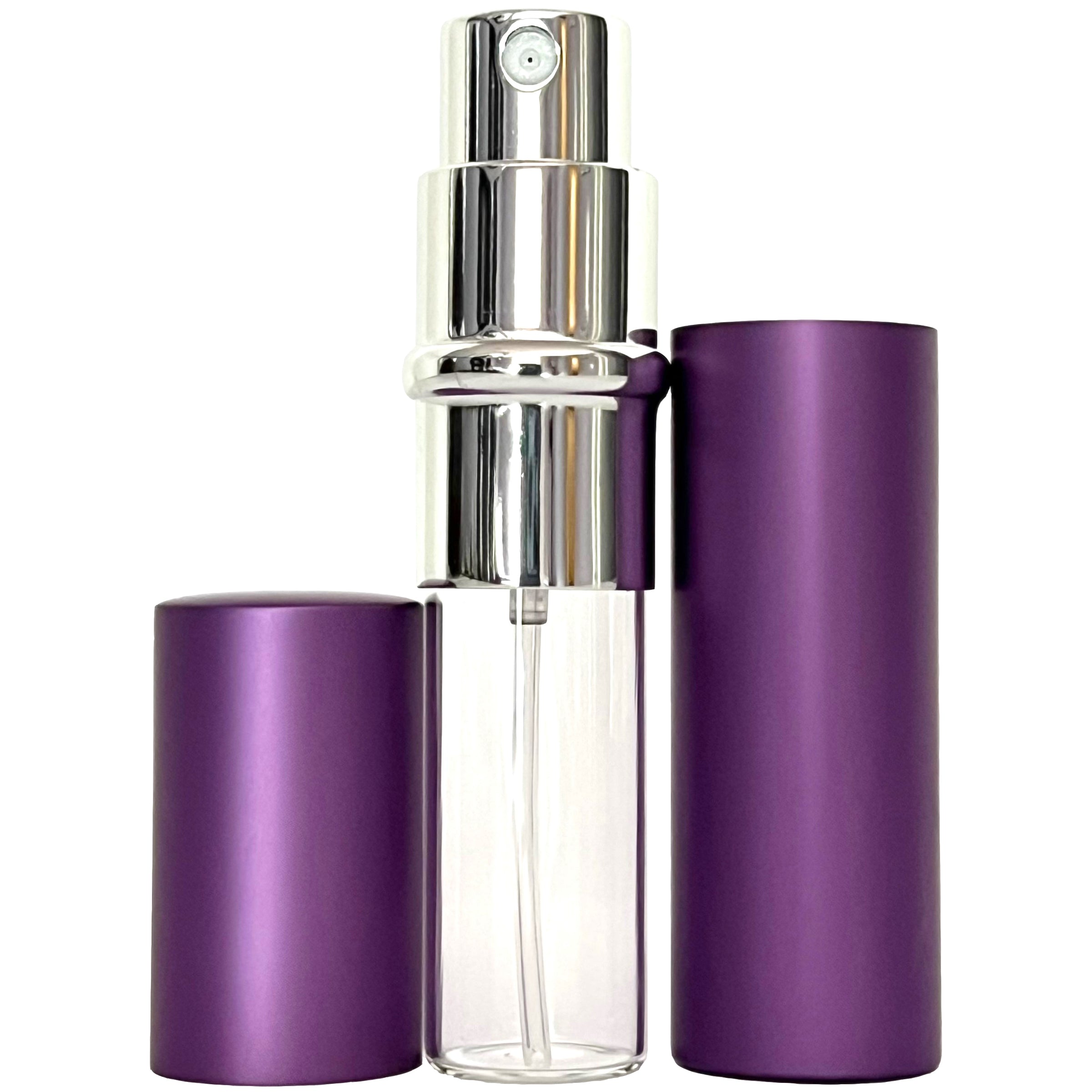 6ml 0.2oz Purple Perfume Glass Spray Deluxe Bottles Silver Atomizers