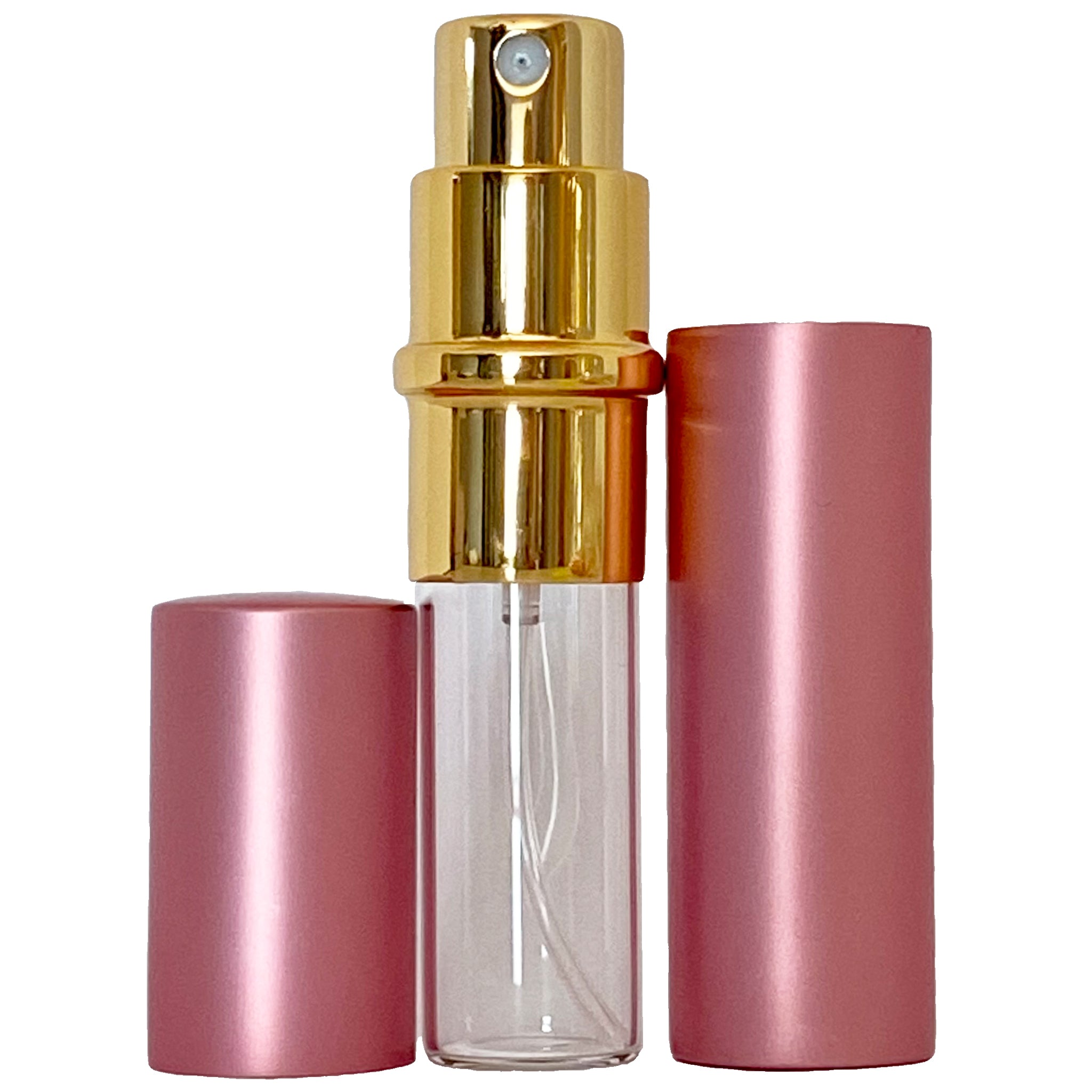 6ml 0.2oz Pink Perfume Glass Spray Deluxe Bottles Gold Atomizers