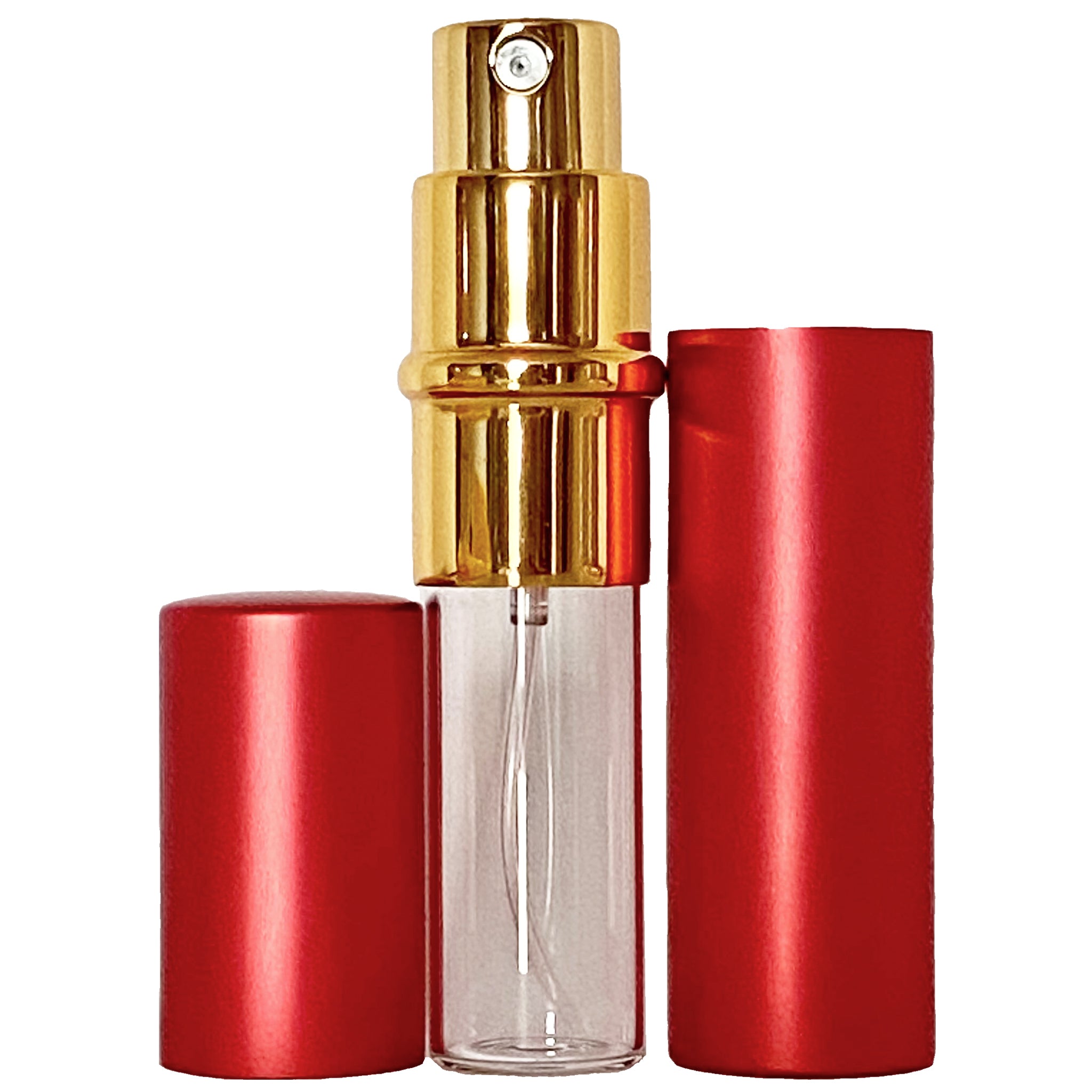 6ml 0.2oz Red Perfume Glass Spray Deluxe Bottles Gold Atomizers