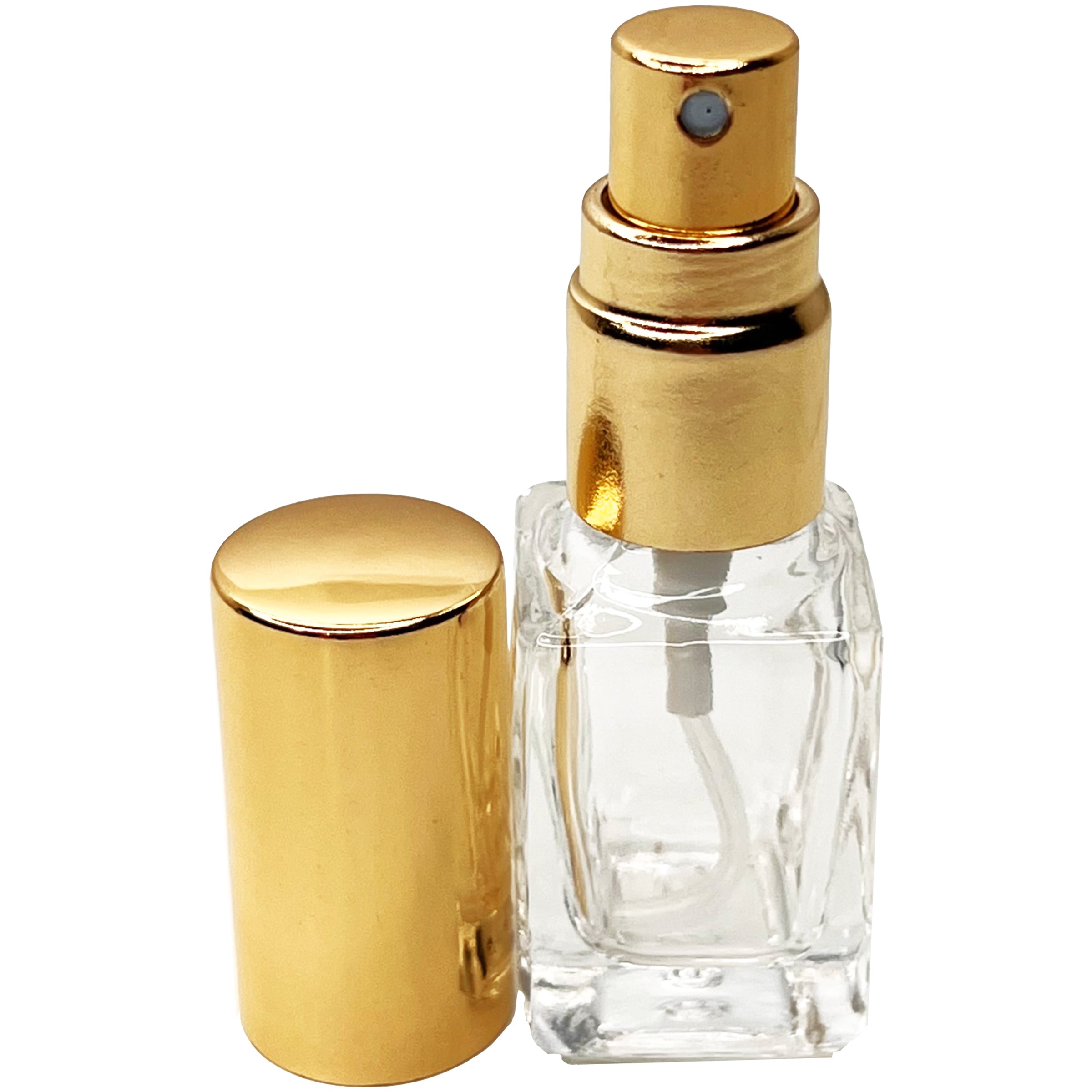 6ml 0.2oz Perfume Thick Glass Tall Spray Bottles Gold Atomizers