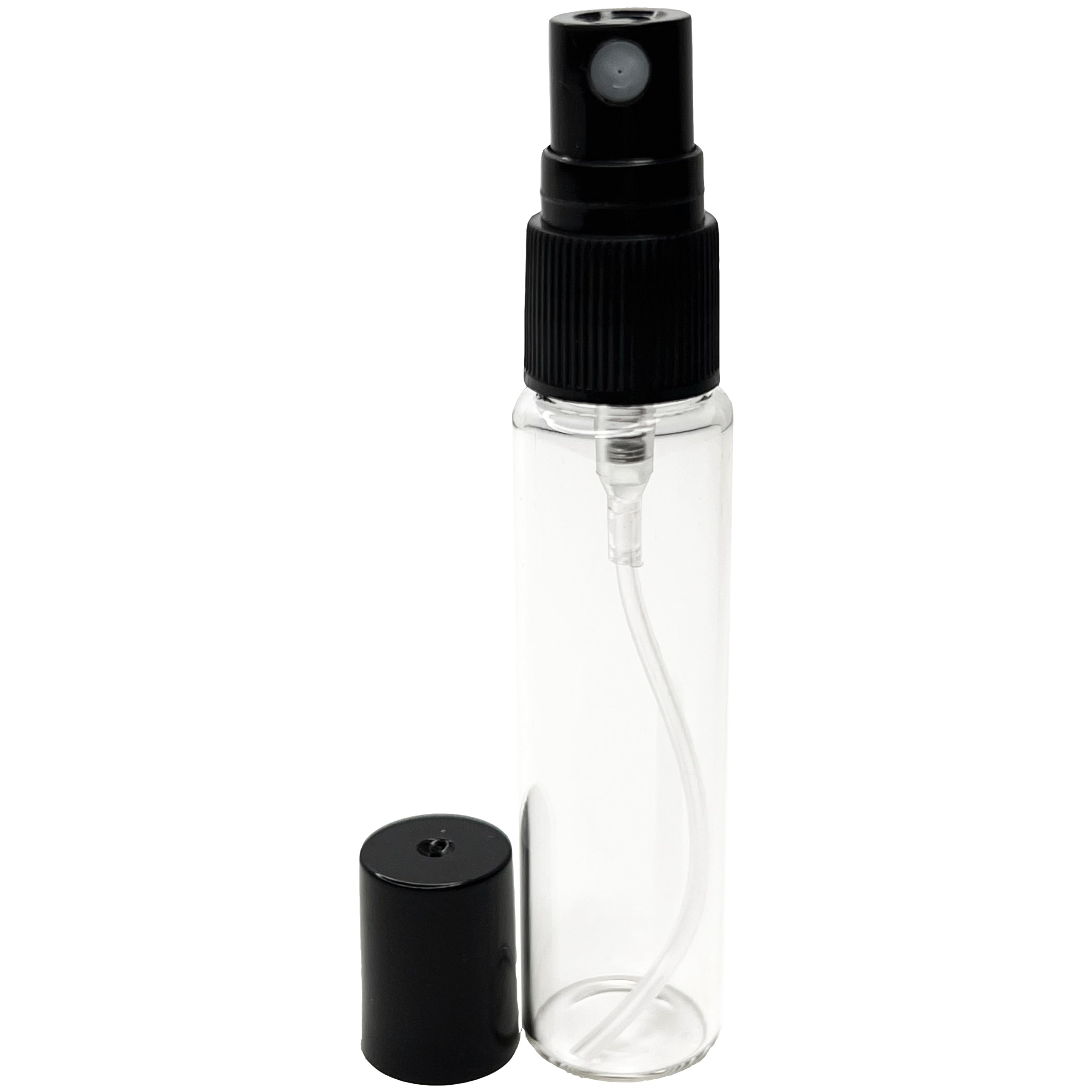 10ml 0.33oz Perfume Clear Glass Spray Bottles Black Atomizers