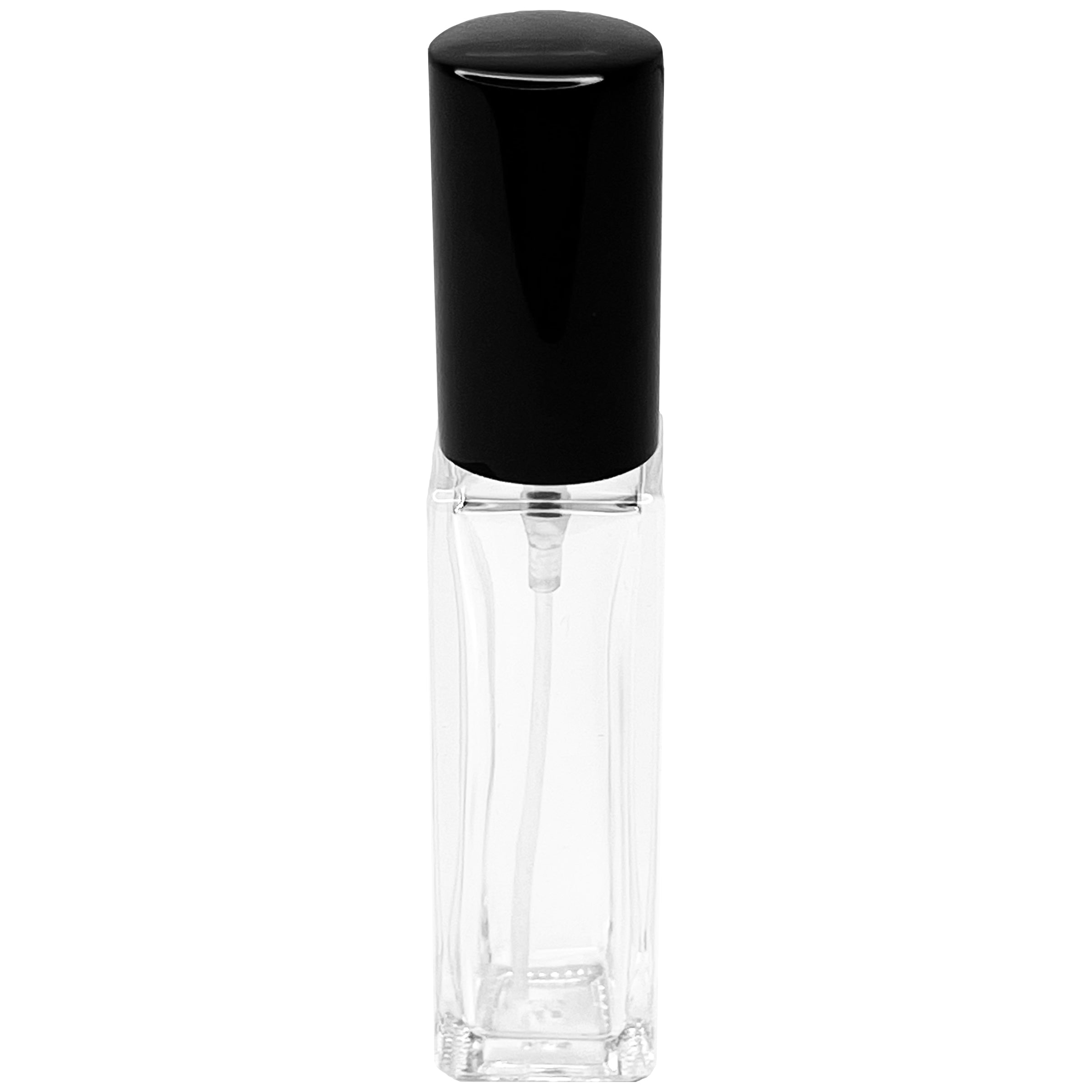 10ml 0.33oz Perfume Thick Glass Tall Spray Bottles Black Atomizers