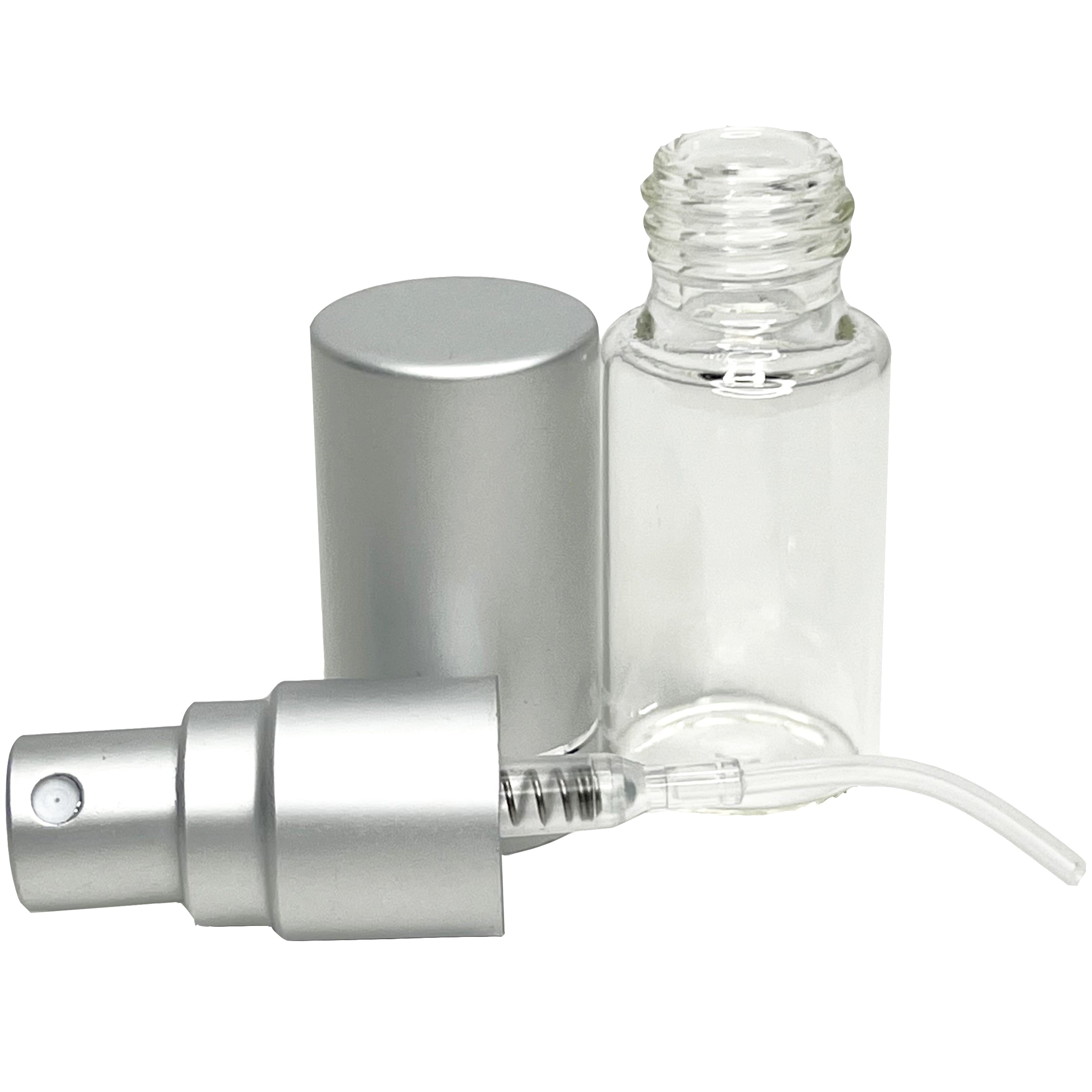 5ml 0.17oz Perfume Glass Spray Bottles Matte Silver Line Cap