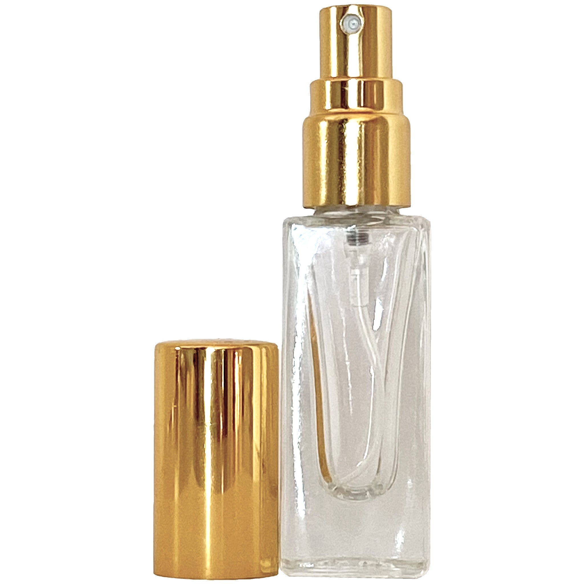 7ml 0.23oz Perfume Thick Glass Tall Spray Bottles Gold Atomizers