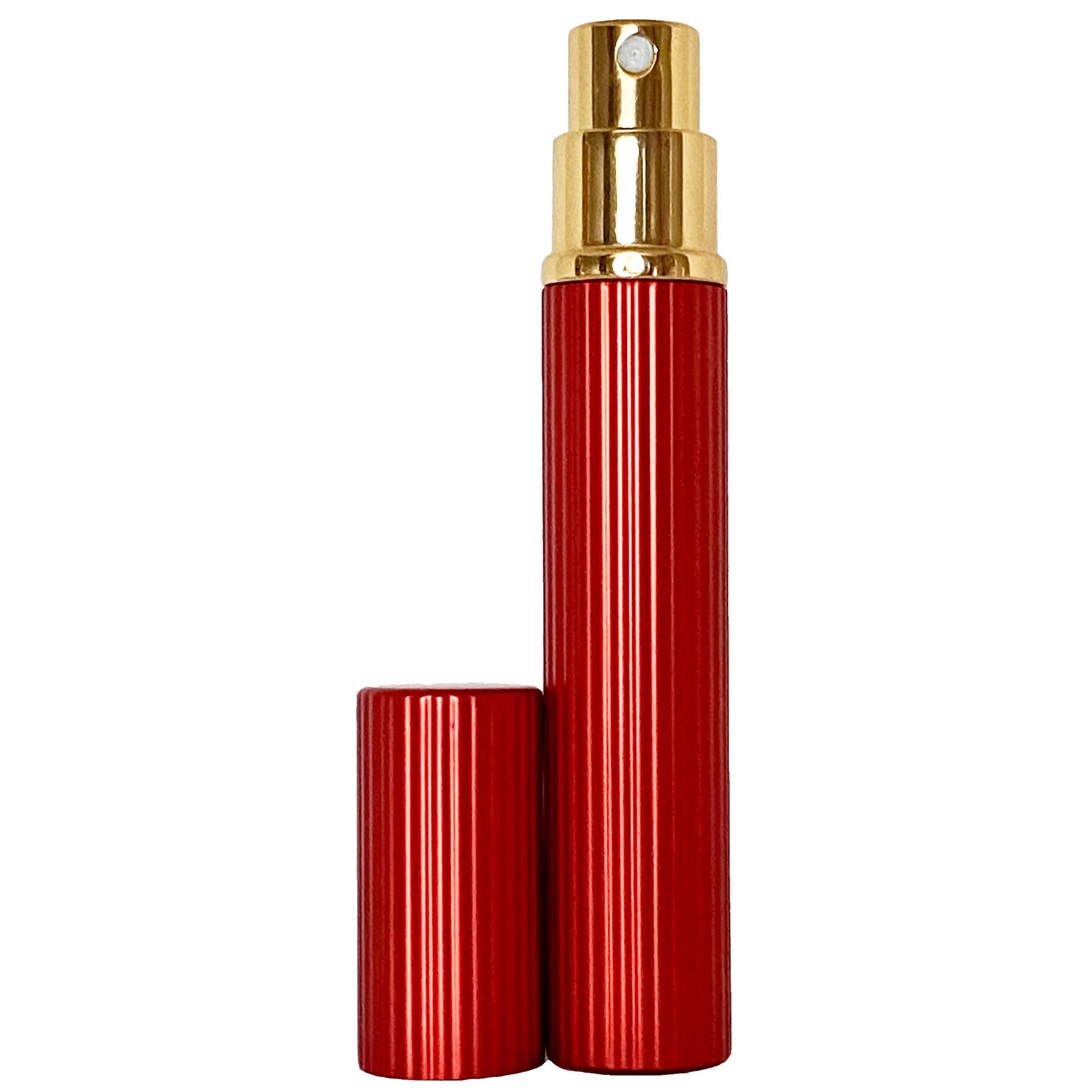 8ml 0.27oz Red Perfume Glass Spray Deluxe Bottles Gold Atomizers