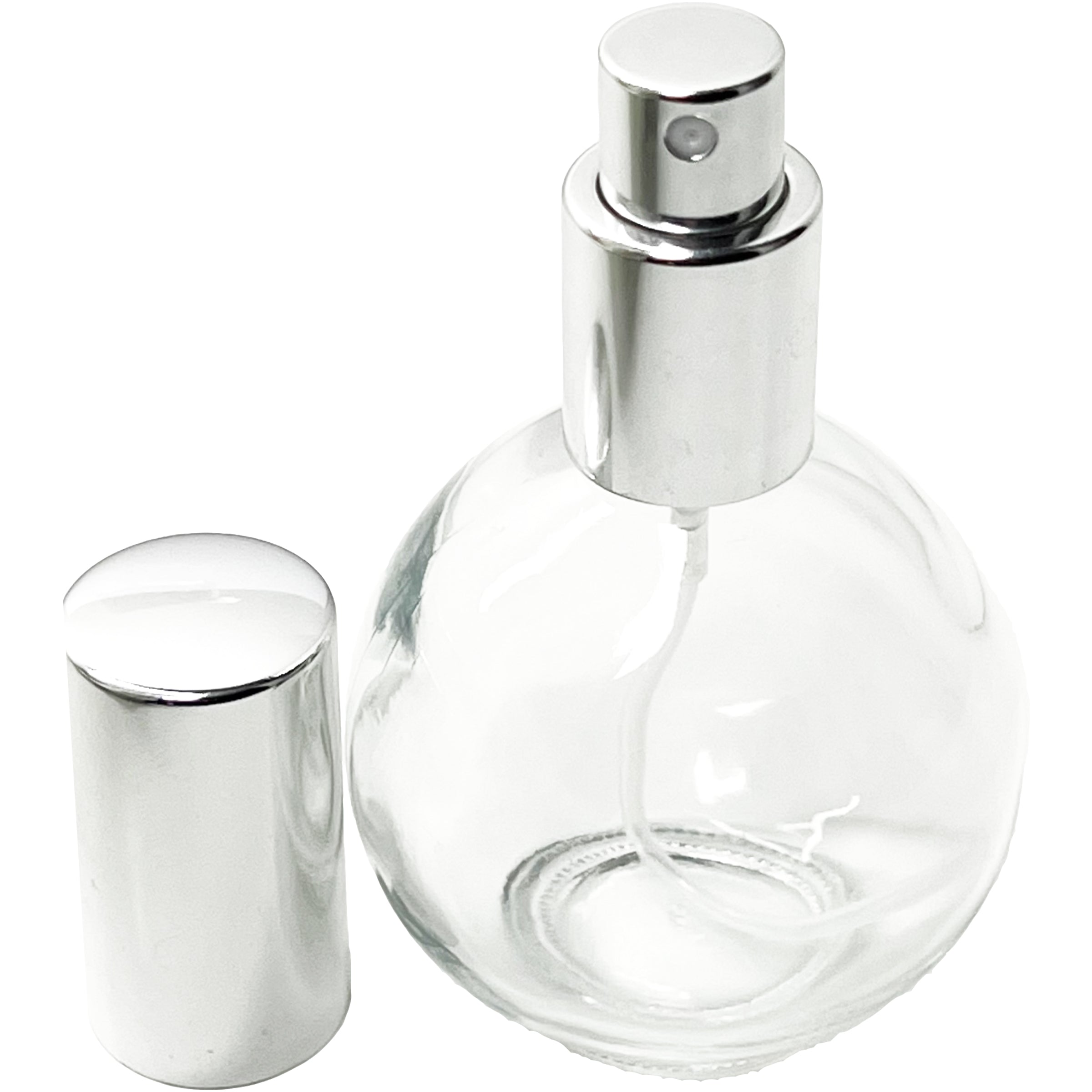 75ml 2.5oz Perfume Sphere Glass Spray Bottles Silver Atomizers