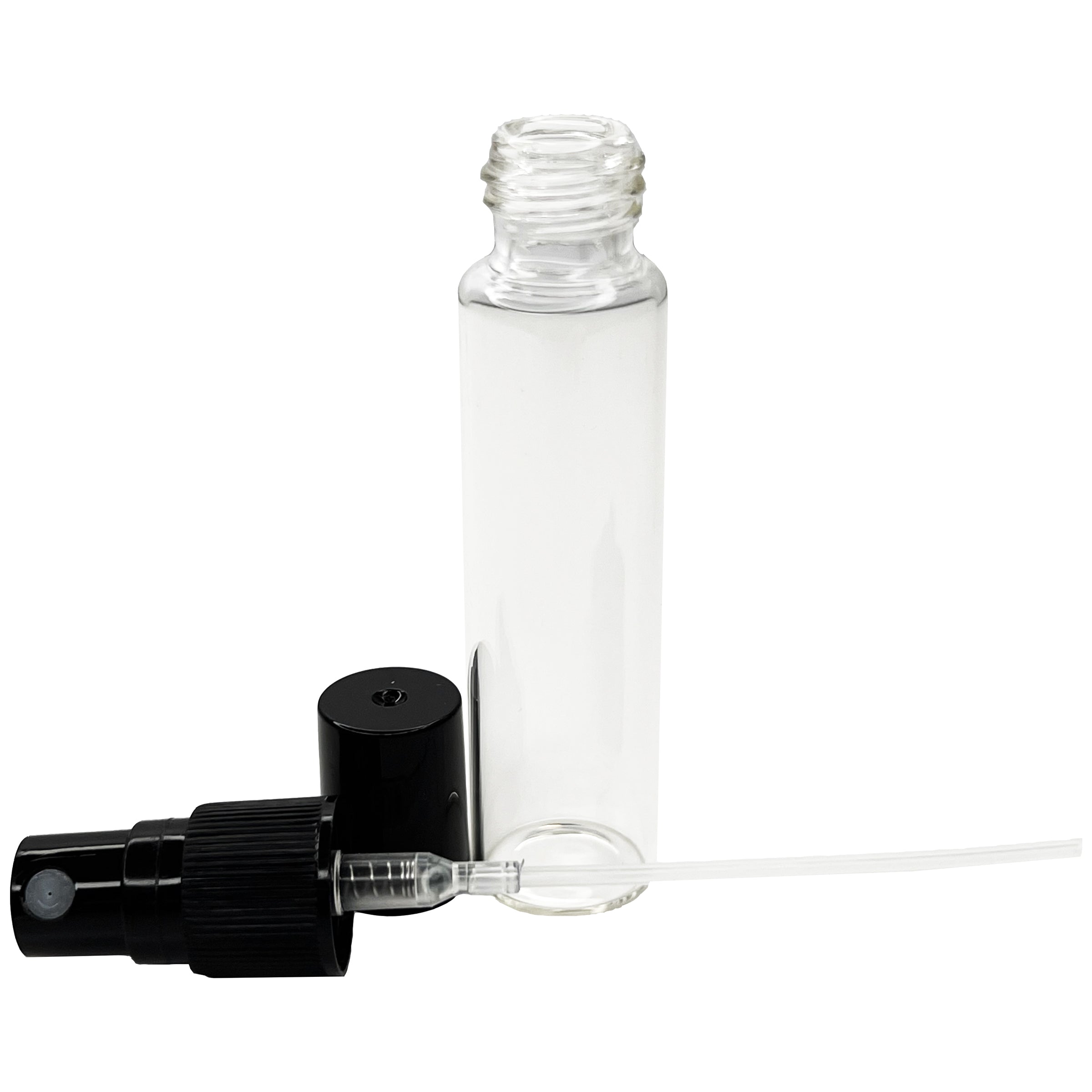 10ml 0.33oz Perfume Clear Glass Spray Bottles Black Atomizers