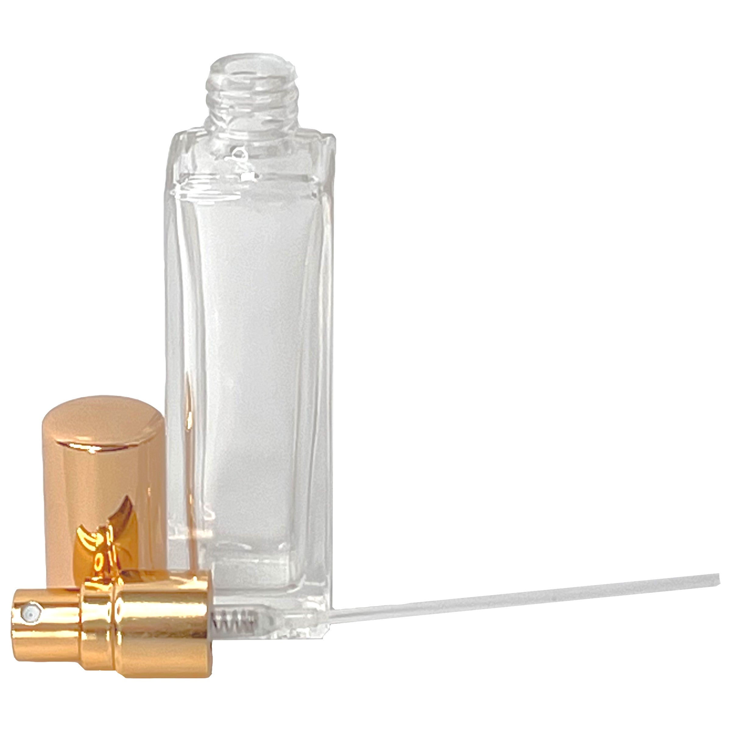20ml 0.67oz Perfume Thick Glass Tall Spray Bottles Gold Atomizers