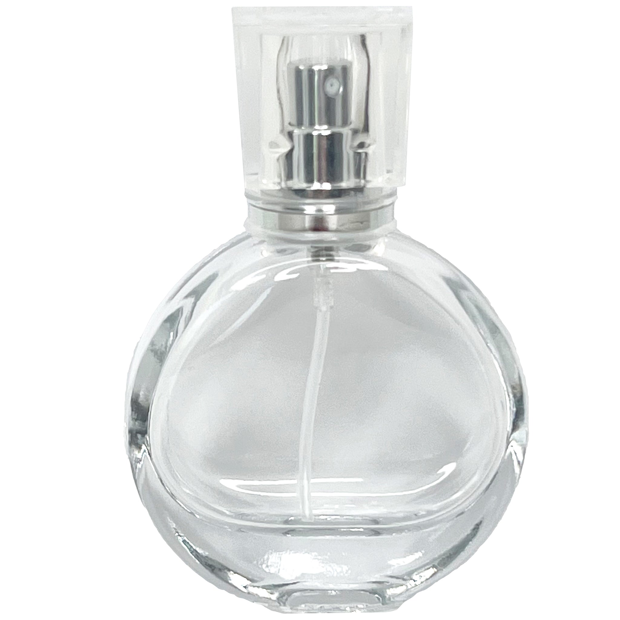 25ml 0.85oz Perfume Thick Glass Round Spray Bottles Silver Atomizers