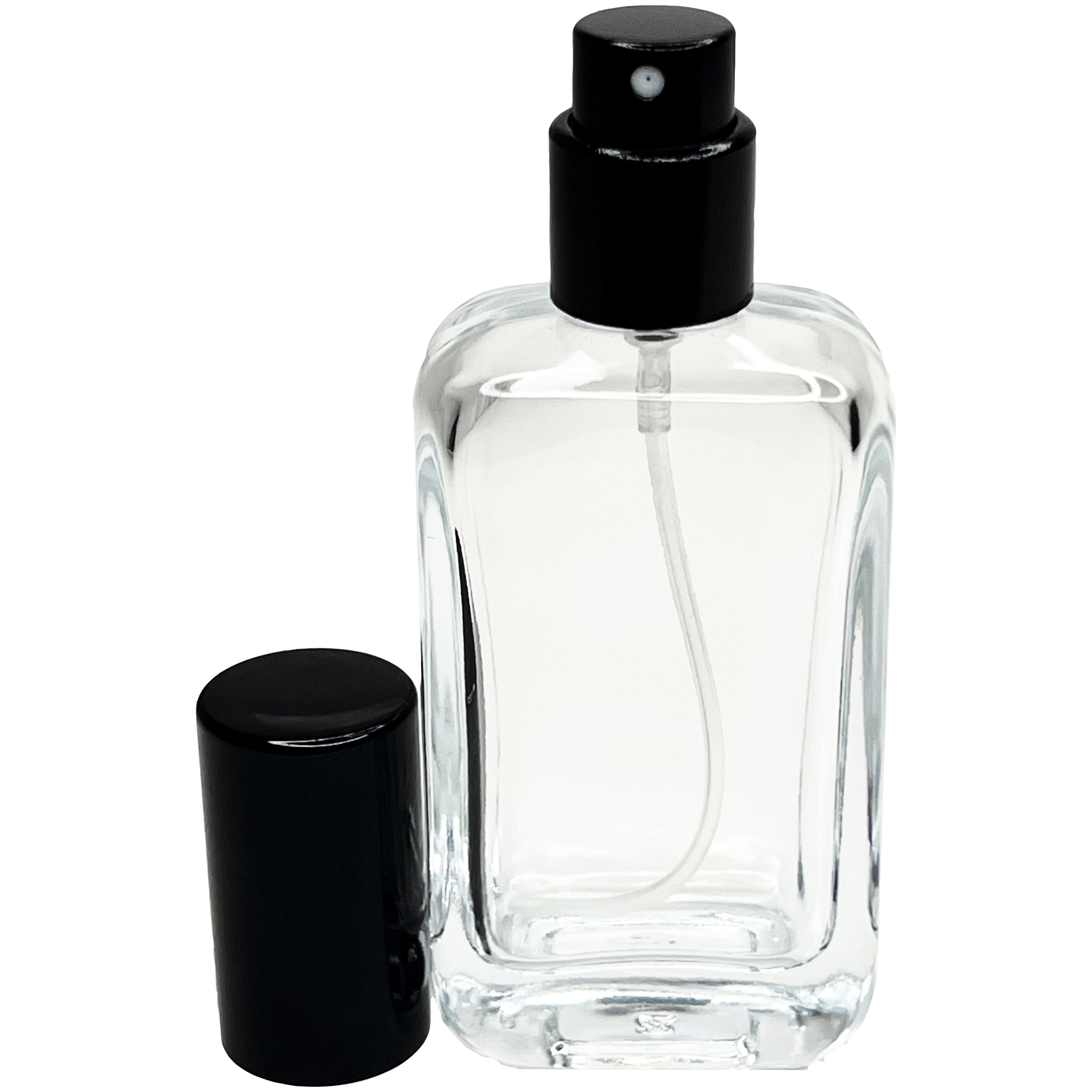 30ml 1oz Perfume Rounded Glass Spray Bottles Black cap