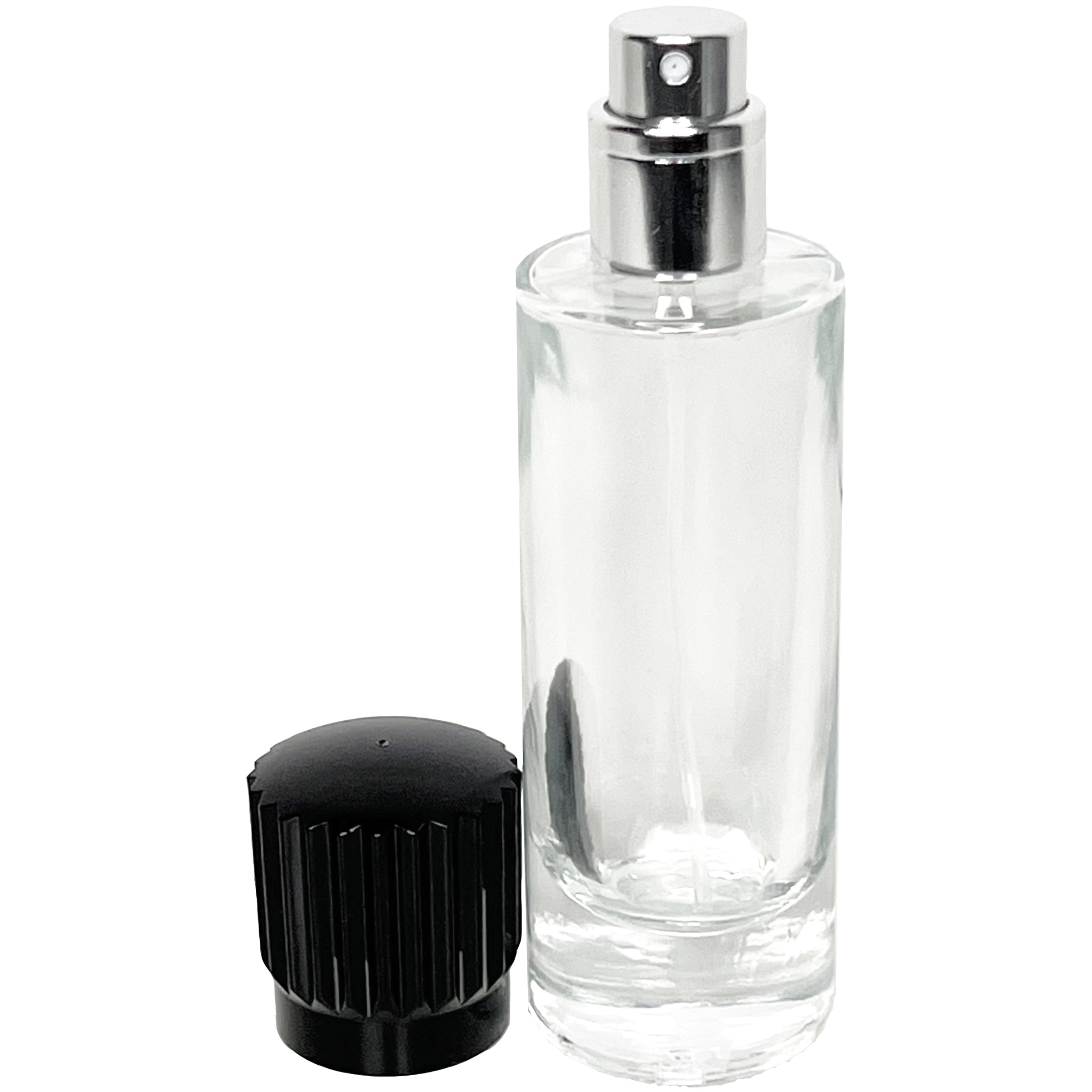 30ml 1oz Perfume Cylinder Glass Spray Bottles Black Bolt cap