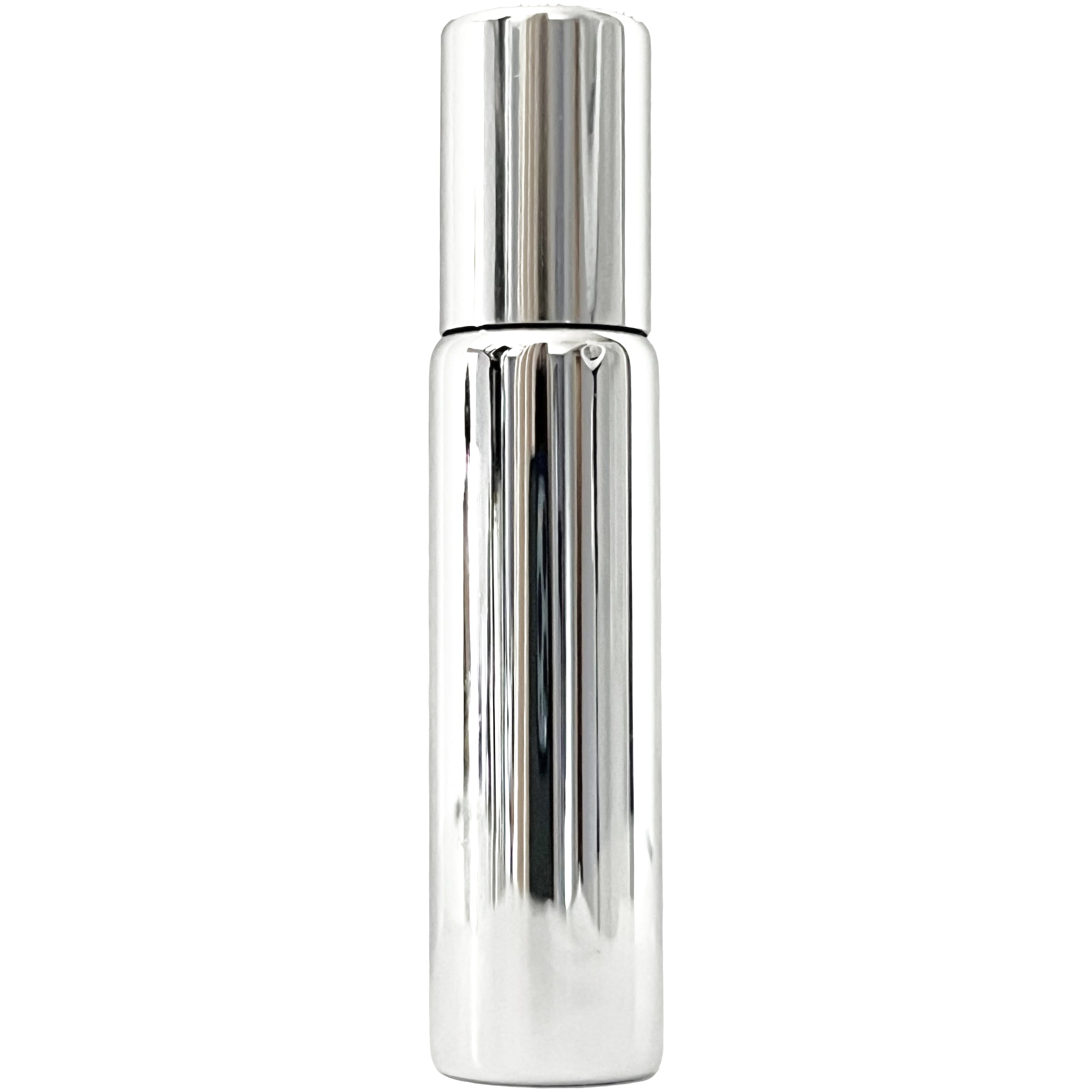 10ml 0.33oz Silver UV Electroplated Glass Roll On Roller Bottles
